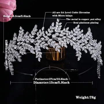 Jorsnovs Cubic Zirconia Bridal Tiara for Stunning Occasions