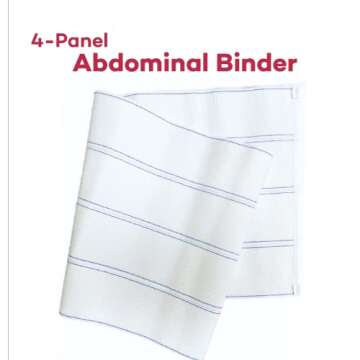 Dealmed Medium Abdominal Binder 4-Panel, 12", 45" – 60” Waist Compression Wrap for Women and Men to Stabilize Core and Improve Muscle Tone