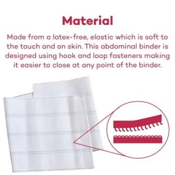 Dealmed Medium Abdominal Binder 4-Panel, 12", 45" – 60” Waist Compression Wrap for Women and Men to Stabilize Core and Improve Muscle Tone