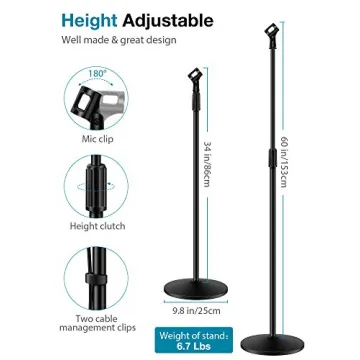 InnoGear Microphone Stand Adjustable Portable Heavy Duty