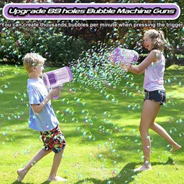 BOMOCO 69 Holes Bubble Gun - Kids Toy for Outdoor Fun