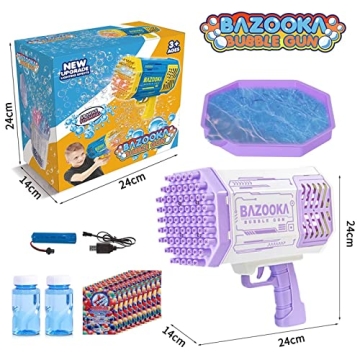 BOMOCO 69 Holes Bubble Gun - Kids Toy for Outdoor Fun