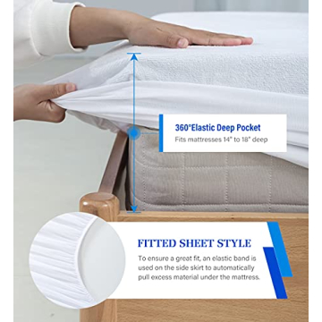 Waterproof Queen Mattress Protector Noiseless Breathable Cover