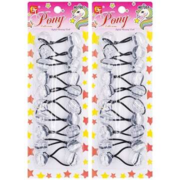 20 Pcs Hair Ties 20mm Ball Bubble Ponytail Holders Colorful Clear Assorted Elastic Accessories for Kids Children Girls (Clear)