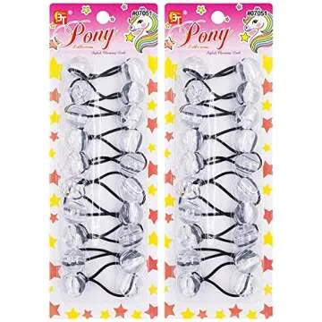 20 Pcs Hair Ties 20mm Ball Bubble Ponytail Holders Colorful Clear Assorted Elastic Accessories for Kids Children Girls (Clear)