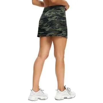 LouKeith Tennis Skirts for Women Golf Athletic Activewear Skorts Mini Summer Workout Running Shorts with Pockets Camo L
