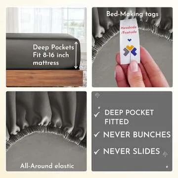 California Design Den 6-Pc King Size Sheet Set with 4 Pillowcases - Soft 400 Thread Count 100% Cotton Sheets, Cooling Sateen Weave, Luxury Deep Pocket Bedsheets Set - Grey