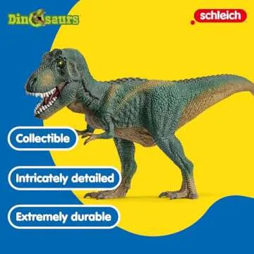 schleich DINOSAURS — Tyrannosaurus Rex, T-Rex Toy with Realistic Detail and Movable Jaw, Imagination-Inspiring Dinosaur Toys for Girls and Boys Ages 4+, Dark Green