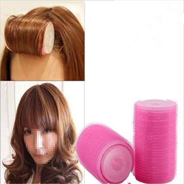 2Pcs/Set Plastic Hair Rollers Curlers Bangs Self-Adhesive Hair Volume Hair Curling Styling Tools Mag...