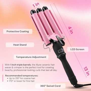 Alure Three Barrel Curling Iron for Salon-Quality Waves