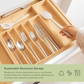 KitchenEdge Expandable Silverware Organizer for Efficient Storage