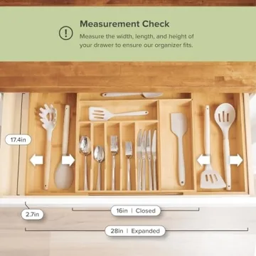 KitchenEdge Expandable Silverware Organizer for Efficient Storage