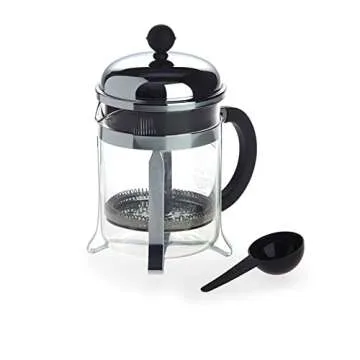 Bodum 17oz Chambord French Press Coffee Maker, High-Heat Borosilicate Glass, Polished Stainless Steel – Made in Portugal