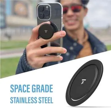 Tango Ultra Thin Grip for MagSafe: One Hand Pop, Stand, 10x Expandable, Space Grade Steel, Removable for Wireless Charging. Half The Thickness, Twice The Pop and More Bling Than A Ring.