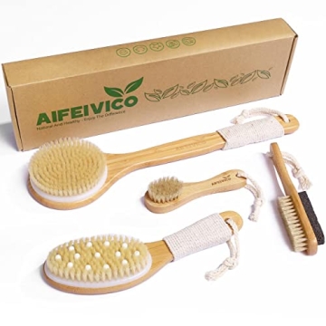 AIFEIVICO Dry Brushing Body Brush Set – Natural & Versatile Skin Care