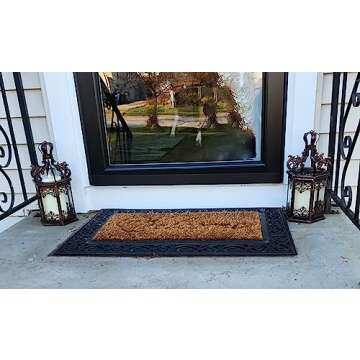 NEEDOMO Large Lanterns Decorative Outdoor, 17.7" Black Lanterns Decor Indoor with Tempered Clear Glass, Vintage Metal Hanging Candle Holder for Patio, Front Porch, Table, Wedding, Shelf