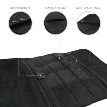 Patu Roll Up Travel Gear Organizer Case - Black Portable