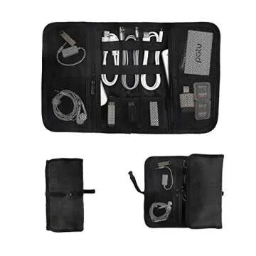 Patu Roll Up Travel Gear Organizer Case - Black Portable