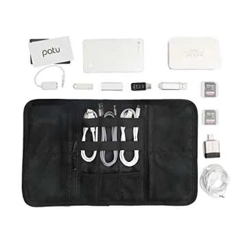 Patu Roll Up Travel Gear Organizer Case - Black Portable