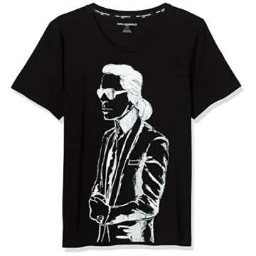 Stylish Karl Lagerfeld Women's Graphic Tee in Black Shadow