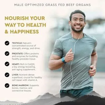 Ancestral Supplements Mofo, Supplements for Men, Support for Test and Energy Levels and Overall Men's Health and Wellness, Non-GMO Grass Fed Beef Organ Supplement with Liver, No Fillers, 180 Capsules