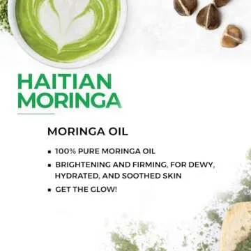 Kreyol Essence - Haitian Moringa Oil 15 Ml - For Face, Hair and Body, 40 Antioxidants, Behenic, Oleic Acid and Vitamin C, For All Skin Types, Natural Ingredients