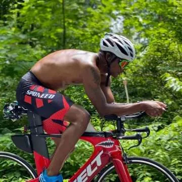 sponeed Bicycle Shorts for Men 4D Gel Padded Underpants Triathlon Workout Biking Wear Gym US L Red Multi