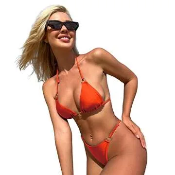 MIKETAI Women 2 Piece Sexy Spaghetti Strap Bikini Swimsuit