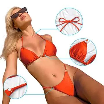 MIKETAI Women 2 Piece Sexy Spaghetti Strap Bikini Swimsuit
