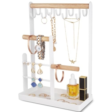 ProCase Necklace Organizer with Ring Tray - 4-Tier Design
