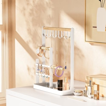 ProCase Necklace Organizer with Ring Tray - 4-Tier Design