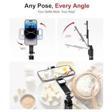 Selfie Stick Phone Tripod with Remote and LED Fill Lights - ASHINER 70 inch Heigh Cell Phone Holder for Travel, Vlogging, Live Streaming Video and Photos,Phone Stand Compatible with iPhone and Android