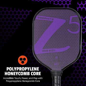 ONIX Graphite Z5 Graphite Carbon Fiber Pickleball Paddles with Cushion Comfort Pickleball Paddle Gri...