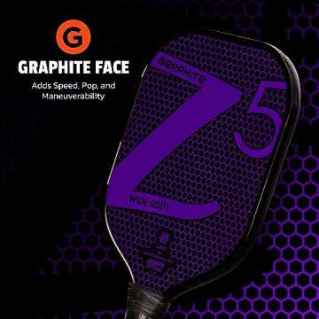 ONIX Graphite Z5 Graphite Carbon Fiber Pickleball Paddles with Cushion Comfort Pickleball Paddle Grip - USA Pickleball Approved, Grip Size 4 1/4 inches