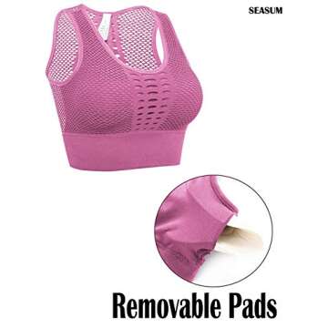 SEASUM Women's Longline Sport Bra for Yoga and Workouts