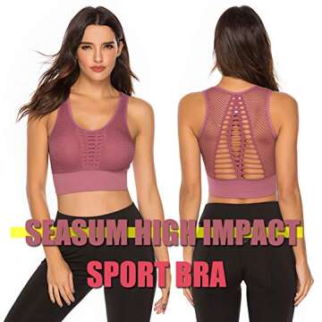 SEASUM Women's Longline Sport Bra for Yoga and Workouts