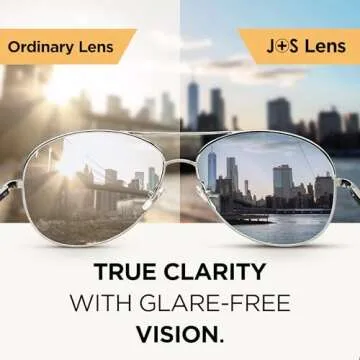 J+S Classic Aviator Sunglasses - Polarized & UV400 Protection