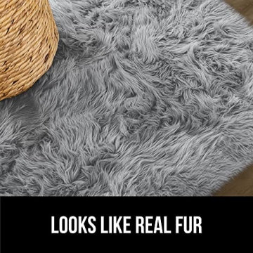 Gorilla Grip Fluffy Faux Fur Rug 4x6 Machine Washable Soft