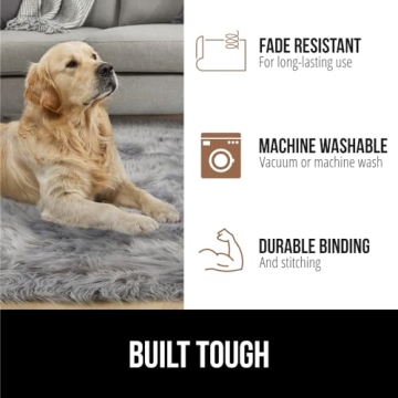 Gorilla Grip Fluffy Faux Fur Rug 4x6 Machine Washable Soft