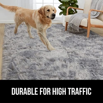 Gorilla Grip Fluffy Faux Fur Rug 4x6 Machine Washable Soft