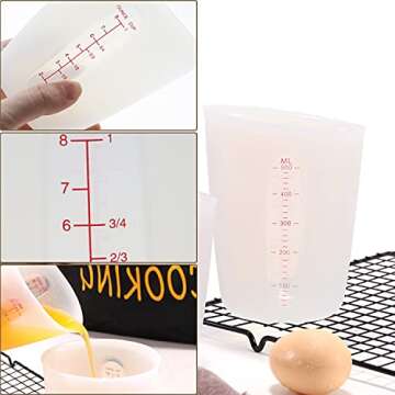 SKPPC Silicone Measuring Cups for Crafts and DIY Projects, 250ml and 500ml Set