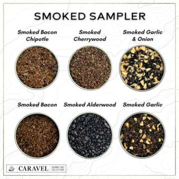 Sea Salt Gift Set 4-Pack - Infused, Smoked, Spicy and Natural Salt Sampler Collections - 23 Flavors with Reusable Tins- Great Gifts for Everyone - Caravel Gourmet