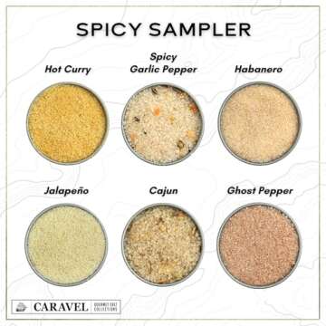 Sea Salt Gift Set 4-Pack - Infused, Smoked, Spicy and Natural Salt Sampler Collections - 23 Flavors with Reusable Tins- Great Gifts for Everyone - Caravel Gourmet