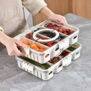 Eanpet Portable 4 Compartment Snack Storage Tray