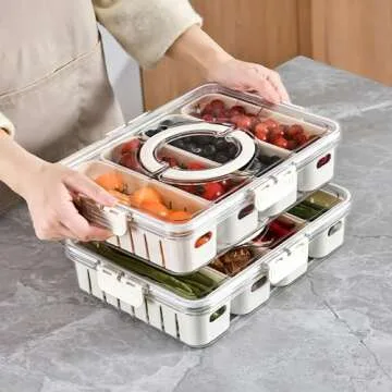 Eanpet Portable 4 Compartment Snack Storage Tray
