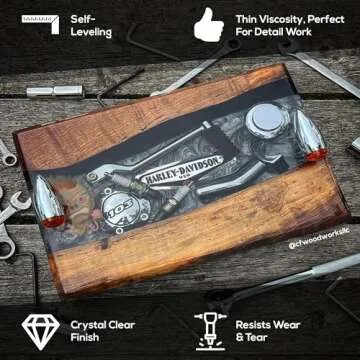 Deep Pour Epoxy Resin Liquid Glass Kit - Clear Durable Safe