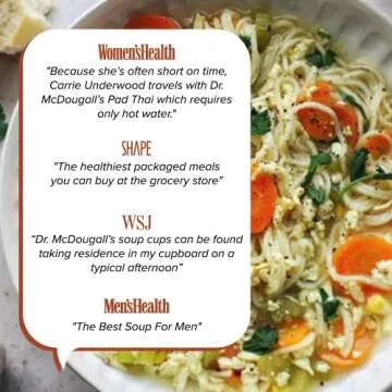 Dr. McDougall's Vegan Chicken Soup - Chicken Noodle Soup - Organic Ramen Noodle Cups - Lower Sodium Vegan Soup with Instant Noodles - 1.4 Ounces - Pack of 6