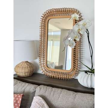 KOUBOO Rattan Coiled Wall Mirror - Elegant and Functional