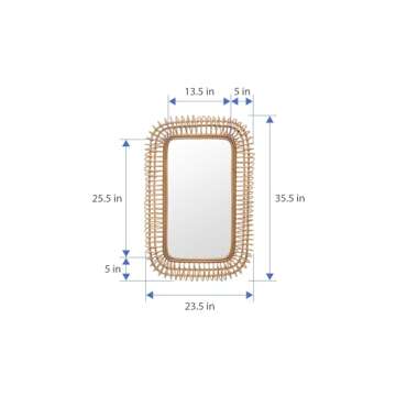 KOUBOO Rattan Coiled Wall Mirror - Elegant and Functional