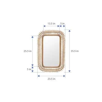 KOUBOO Rattan Coiled Wall Mirror - Elegant and Functional